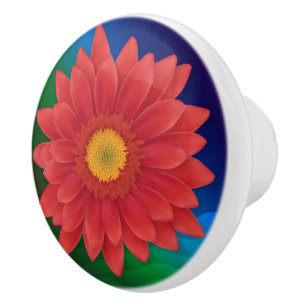 Bouton De Porte En Céramique Gerbera
