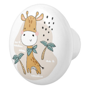 Bouton De Porte En Céramique Giraffe