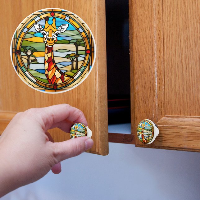 Bouton De Porte En Céramique Giraffe de verre de Faux Staine (Créateur téléchargé)