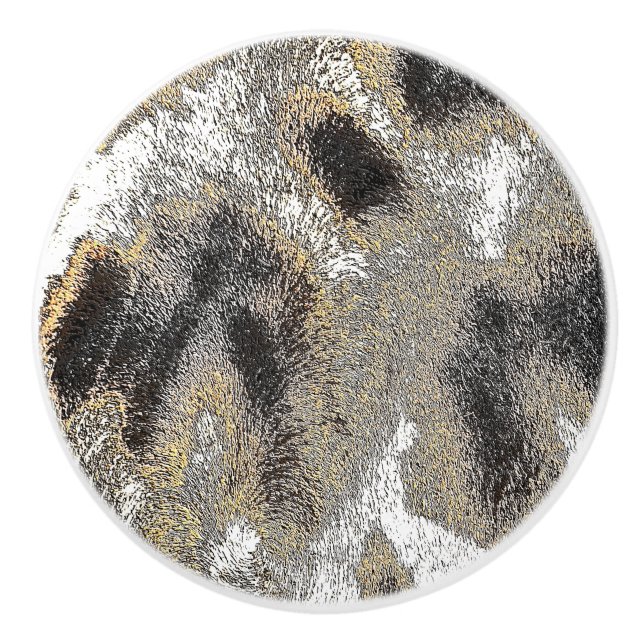 BOUTON DE PORTE EN CÉRAMIQUE GIRAFFE MOTIF PEAU (Devant)