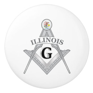 Bouton De Porte En Céramique Gîte de franc-maçonnerie de l'état de l'Illinois