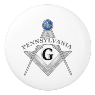Bouton De Porte En Céramique Gîte de franc-maçonnerie de l'état de Pennsylvanie