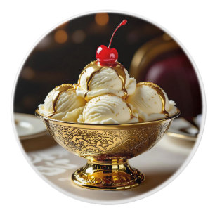 Bouton De Porte En Céramique Glace avec sirop d'or