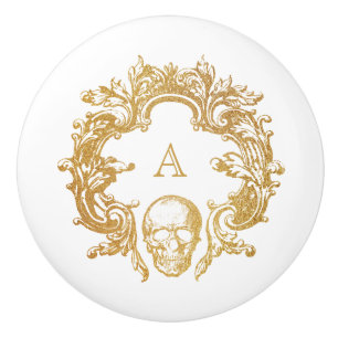 Bouton De Porte En Céramique Glam gothique   Ceramic Knob   Blanc