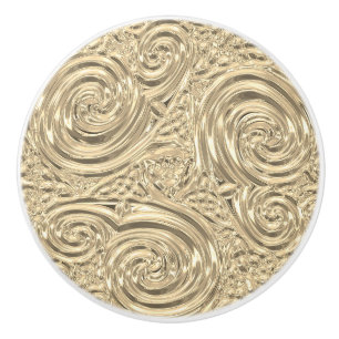 Bouton De Porte En Céramique Gold look élégant victorien art nouveau