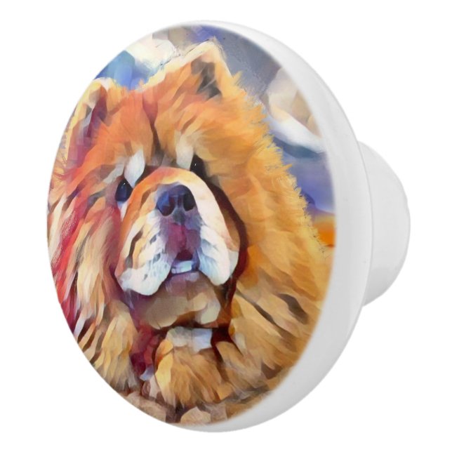 Bouton De Porte En Céramique GOLDEN GIRL Chow Ceramic Pull (Droite)