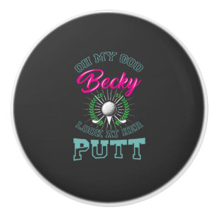 Bouton De Porte En Céramique Golf - oh mon Dieu Becky