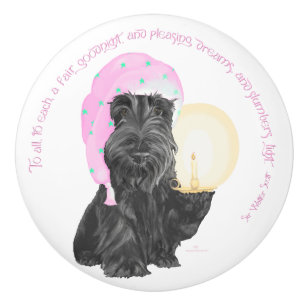 Bouton De Porte En Céramique Goodnight Scottie