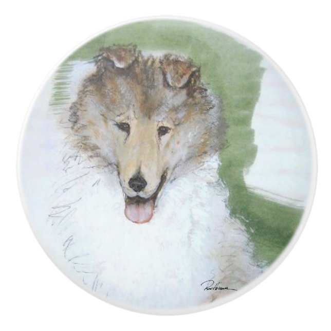 Bouton De Porte En Céramique Goooooood Puppy ! (Devant)