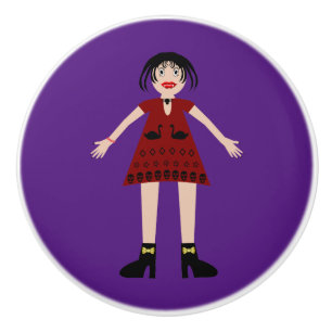 Bouton De Porte En Céramique Gothique Halloween Vampire Lady