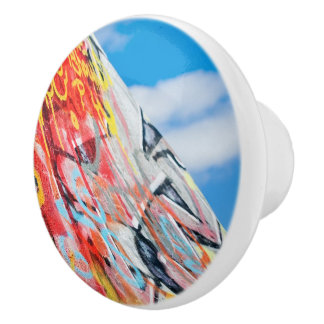 Bouton De Porte En Céramique graffiti de planète