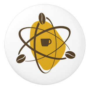 Bouton De Porte En Céramique Grains de café atomiques dans des tractions de