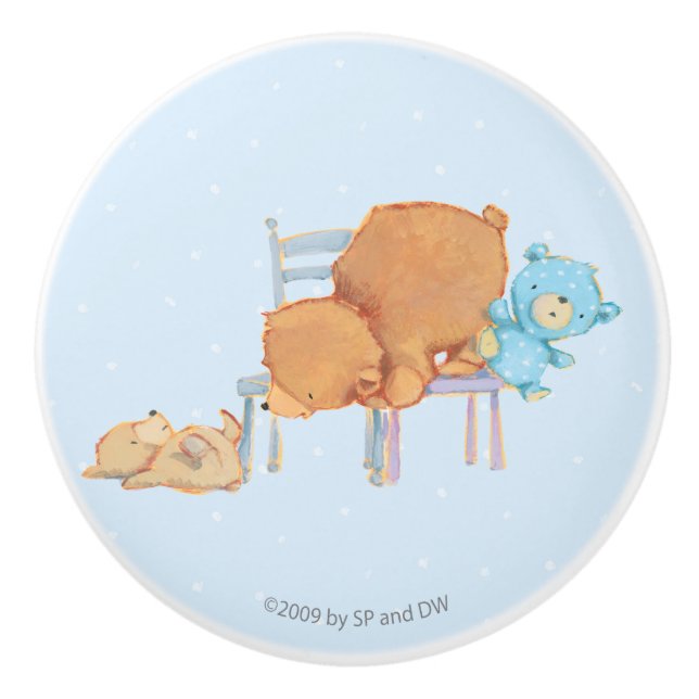 Bouton De Porte En Céramique Grand ours Brown, calicot, et chaises souples de (Devant)