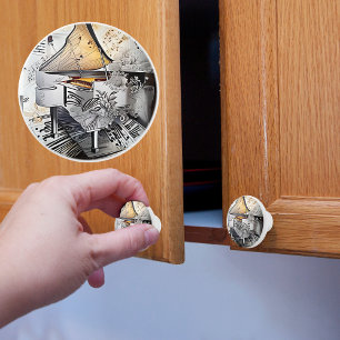 Bouton De Porte En Céramique Grand piano classique