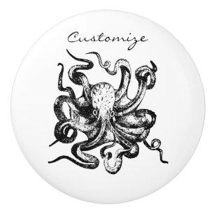 Bouton De Porte En Céramique Grand poulpe Thunder_Cove