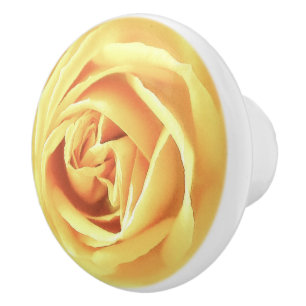 Bouton De Porte En Céramique Grande impression rose jaune