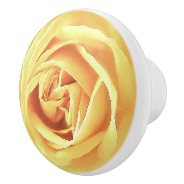 Bouton De Porte En Céramique Grande impression rose jaune (Droite)