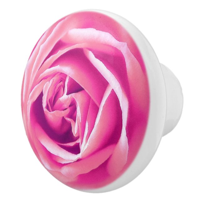 Bouton De Porte En Céramique Grande impression rose rose (Droite)