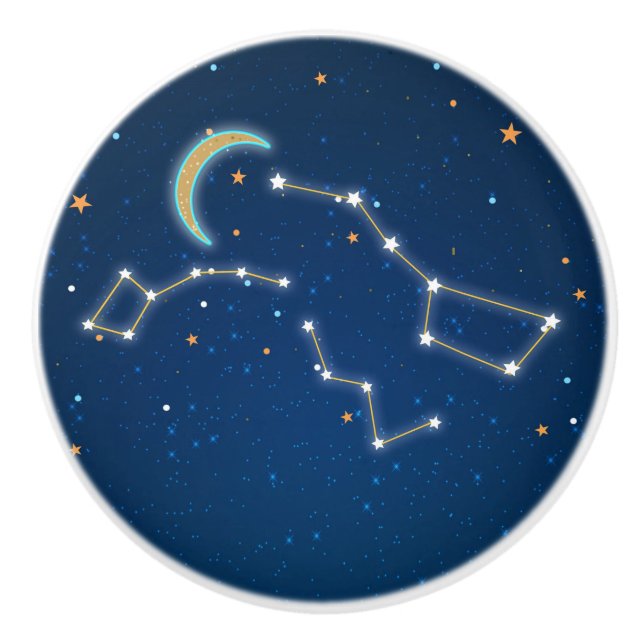 Bouton De Porte En Céramique Grande Ourse Observation des étoiles Constellation (Devant)