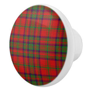 Bouton De Porte En Céramique Grandeur Écossaise Clan Matheson Tartan Carreaux