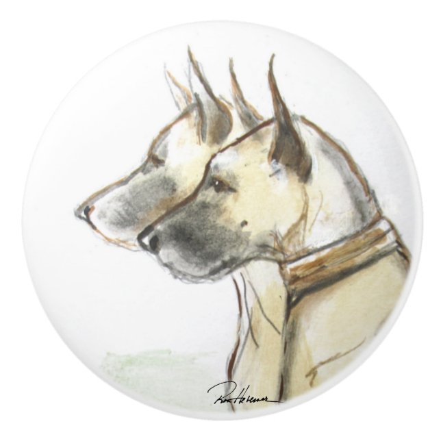 Bouton De Porte En Céramique Grands Danois (Devant)