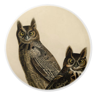 Bouton De Porte En Céramique Grands-duc d'Amérique (J.J. Audubon)