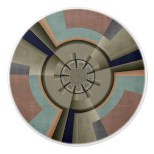 Bouton De Porte En Céramique Graphique d'art fractal de l'harmonie des couleurs