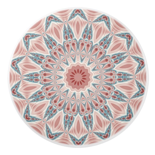 Bouton De Porte En Céramique Grattez moderne Kaleidoscope Mandala art fractal (Devant)