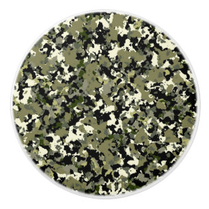 Bouton De Porte En Céramique Green Black Cream