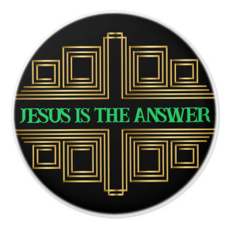 Bouton De Porte En Céramique Green Christian Quote Gold Retro Print