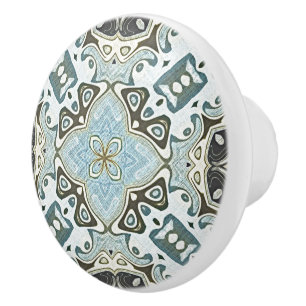 Bouton De Porte En Céramique Green Seafoam Turquoise Turquoise Bleu Ethnic Trib