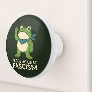 Bouton De Porte En Céramique Grenouilles Contre le Fascisme Manifestation de Gr