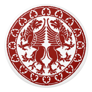 Bouton De Porte En Céramique Griffins médiévaux