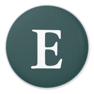 Bouton De Porte En Céramique Gris d'ardoise foncé Monogramme