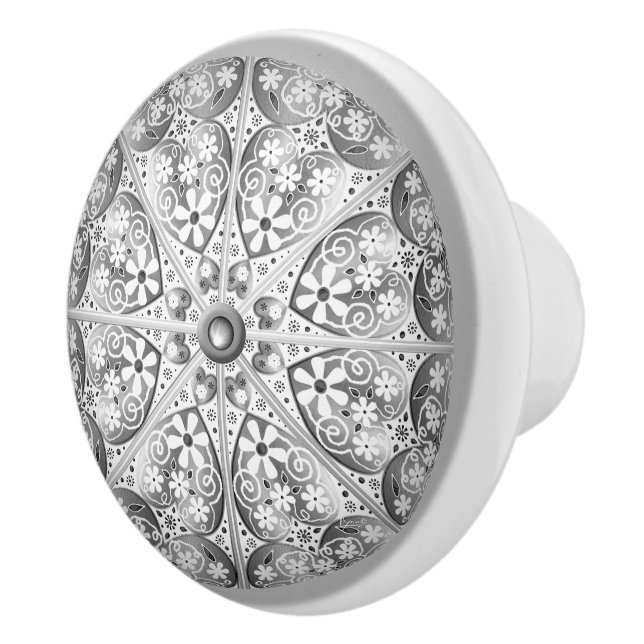 Bouton De Porte En Céramique Gris dentelle en céramique (Droite)