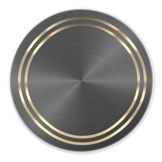 Bouton De Porte En Céramique Gris et or (Devant)