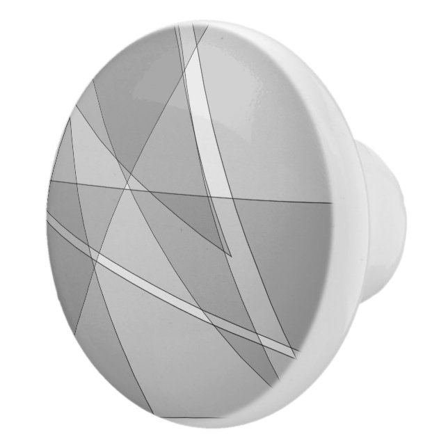 Bouton De Porte En Céramique Gris géométrique (Droite)