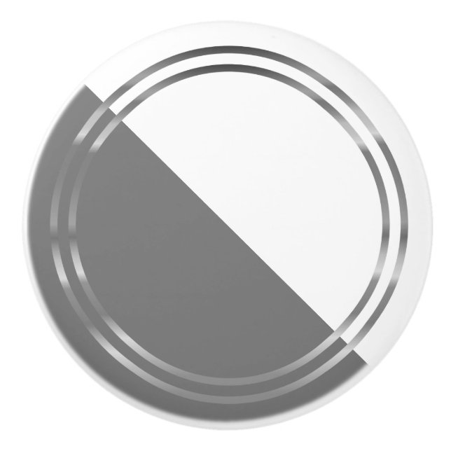 Bouton De Porte En Céramique Gris moderne et blanc (Devant)