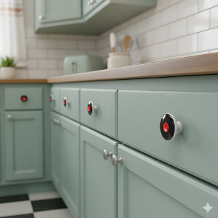 Bouton De Porte En Céramique Groove en nostalgie - Dossier de vinyle rétro