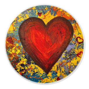 Bouton De Porte En Céramique Gros coeur en céramique Tirage