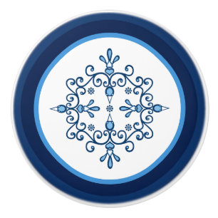 Bouton De Porte En Céramique Groupe de quatre Bluebirds ou inséparables folklor