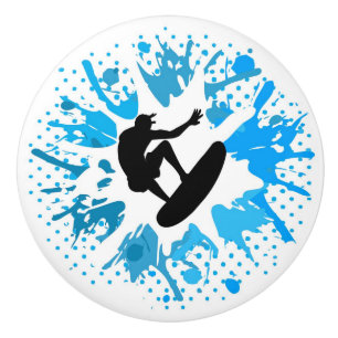 Bouton De Porte En Céramique Grunge surfer