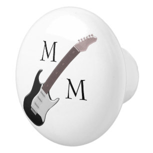 Bouton De Porte En Céramique Guitare électrique monogramme