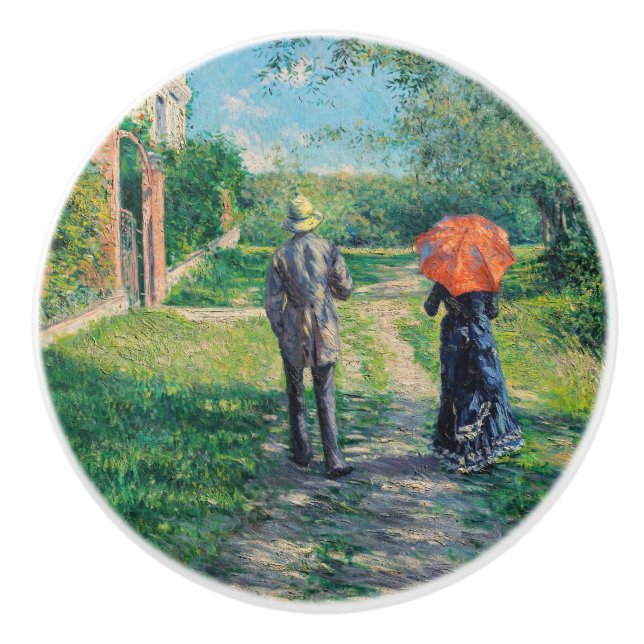 Bouton De Porte En Céramique Gustave Caillebotte - Le chemin vers le haut (Devant)