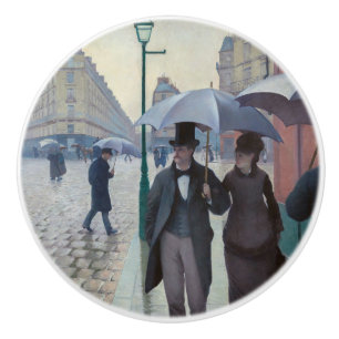 Bouton De Porte En Céramique Gustave Caillebotte - Rue de Paris ; Temps de plui