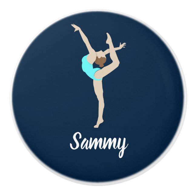 Bouton De Porte En Céramique Gymnaste féminine (Devant)