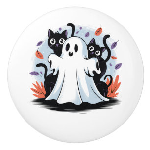 Bouton De Porte En Céramique Halloween Night Prowl