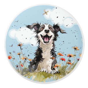 Bouton De Porte En Céramique Happy Pup