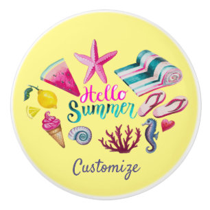 Bouton De Porte En Céramique Hello Summer