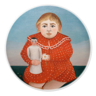 Bouton De Porte En Céramique Henri Rousseau - Enfant à la poupée